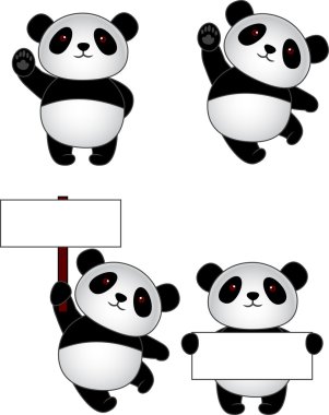 Funny panda cartoon clipart