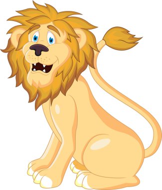 Vector illustration of lion cartoon clipart