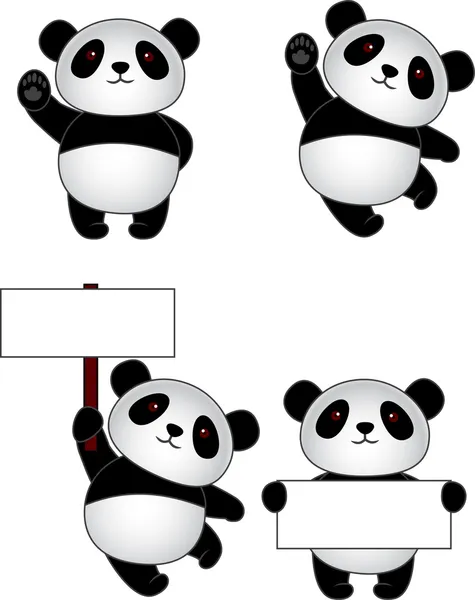 Vicces panda rajzfilm — Stock Vector