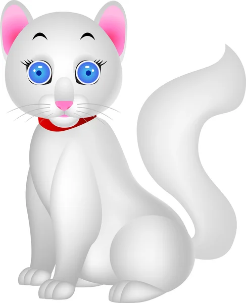 有趣的白色猫 — 图库矢量图片