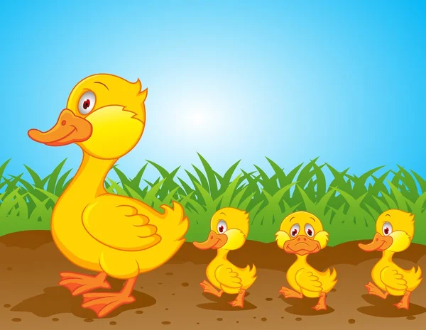 Dessin animé du canard — Image vectorielle