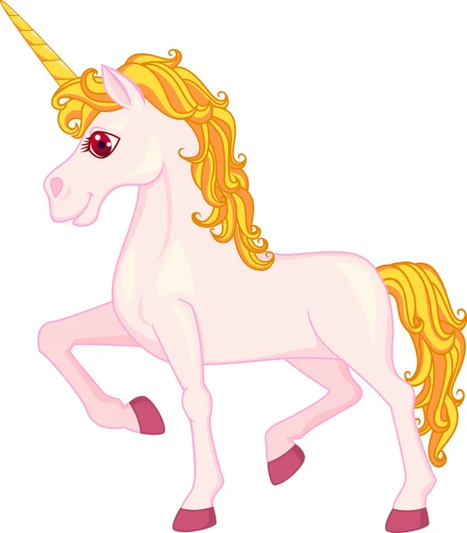 Ilustração vetorial de desenhos animados de cavalo de unicórnio rosa — Vetor de Stock