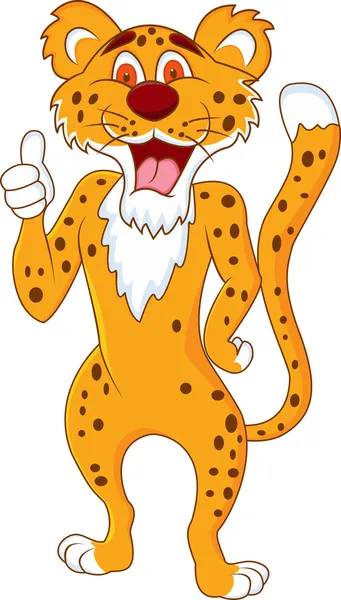 Cheetah tecknad med tumme upp — Stock vektor