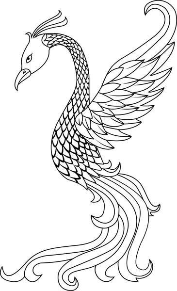 Phoenix pássaro tatuagem — Vetor de Stock