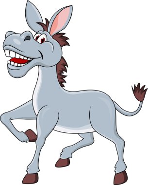 Smiling donkey cartoon clipart