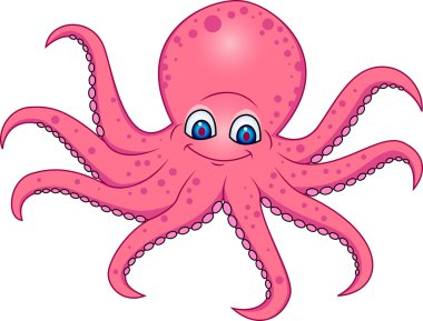 Funny Octopus Cartoon clipart