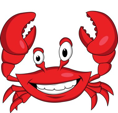 Funny crab cartoon clipart