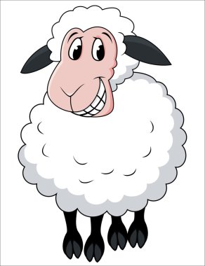 Smiling Sheep Cartoon clipart