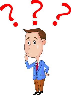 Business with question marks clipart