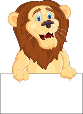 Animal cartoon with blank sign clipart