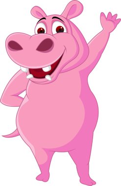 Hippo cartoon isolated clipart