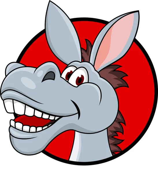 Donkey head cartoon — Stock Vector