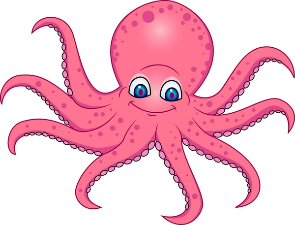 Grappige octopus cartoon — Stockvector