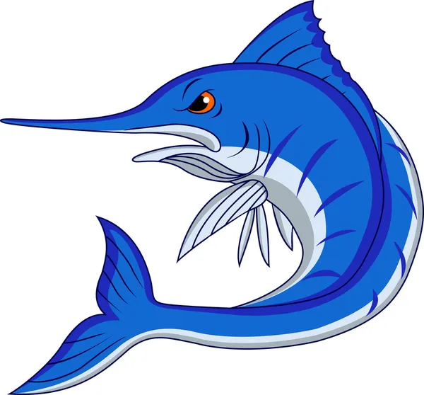 Marlin azul de dibujos animados — Vector de stock