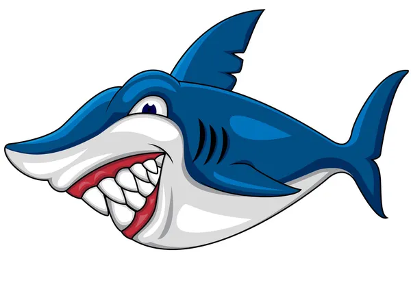 Tiburón enojado — Vector de stock