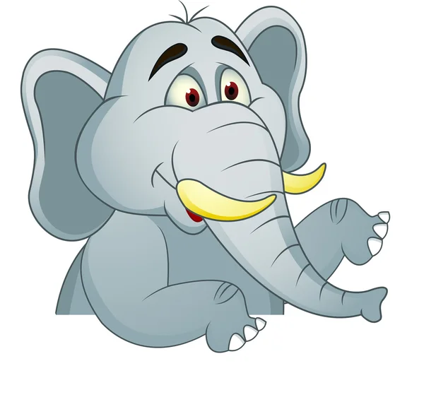Карикатура на слона с пустым знаком — стоковый вектор