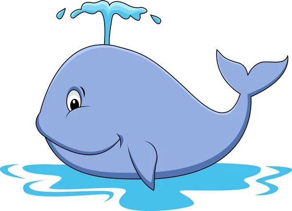 Caricatura de ballena — Vector de stock
