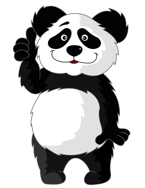 Panda karikaturu s palcem nahoru — Stockový vektor