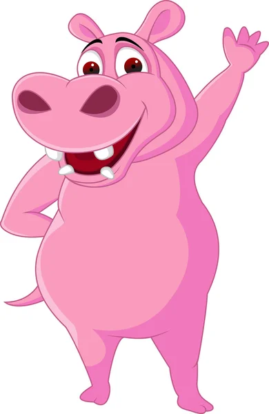 Hippo cartoon geïsoleerd — Stockvector