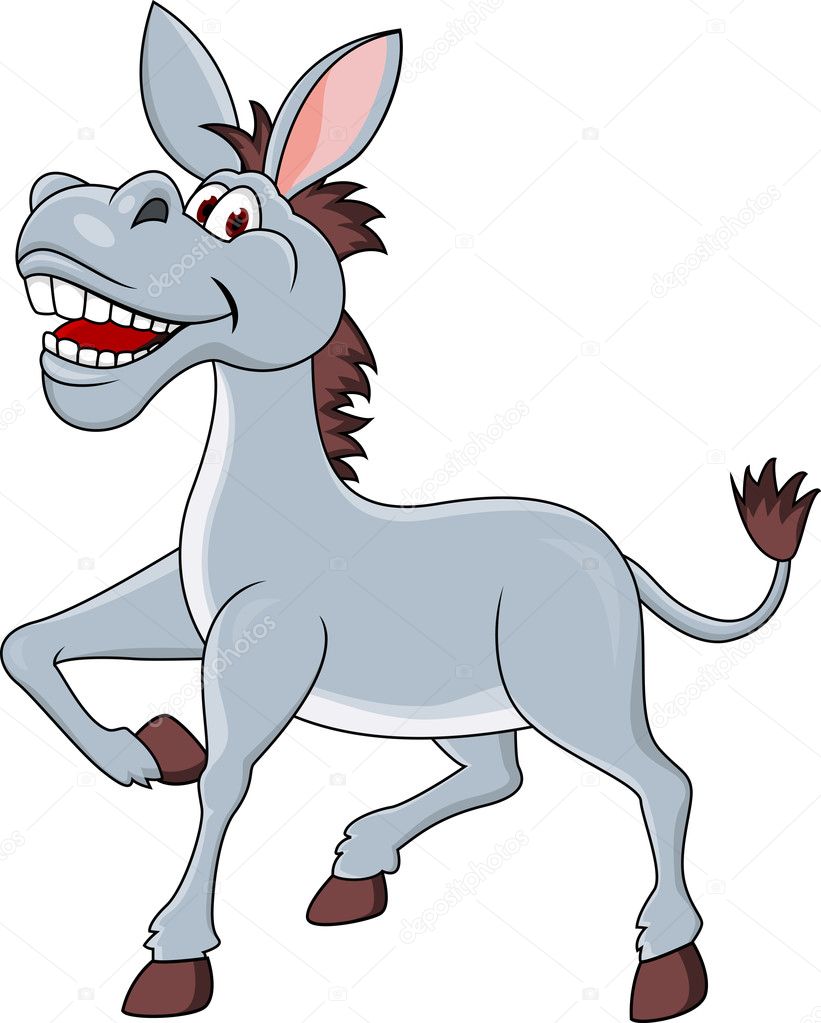 Smiling donkey cartoon — Stock Vector © idesign2000 #10343038