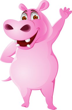 Hippo cartoon isolated clipart