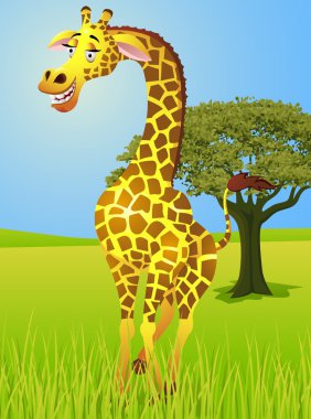 Giraffe in the jungle clipart