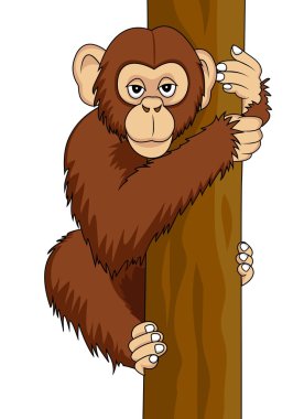 Funny chimpanzee clipart