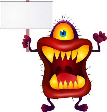 Monkey with blank sign clipart