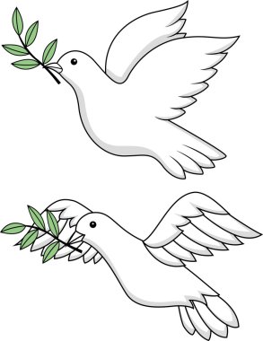 White dove symbol clipart