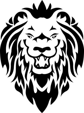 Lion tribal tattoo clipart