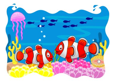 Clown fish cartoon clipart