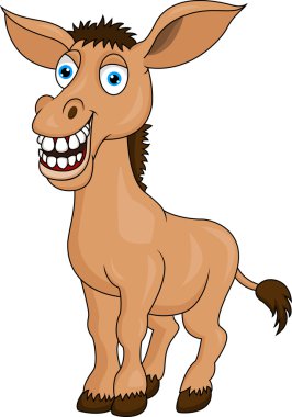 Smiling donkey cartoon clipart