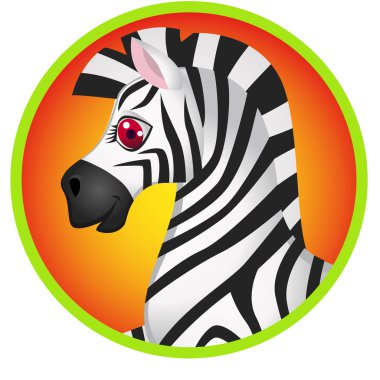 Zebra head cartoon clipart