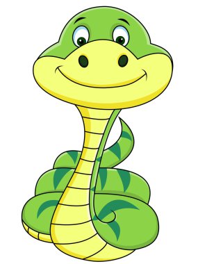 Funny snake cartoon clipart