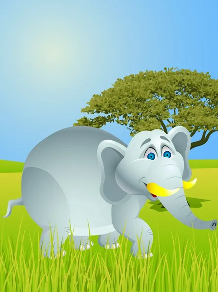 Dibujos animados elefante — Vector de stock