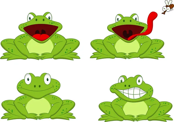 黄鼠狼青蛙卡通 — 图库矢量图片