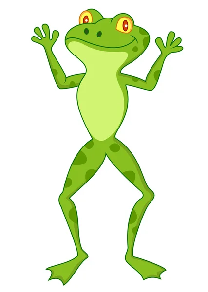 Dessin animé drôle grenouille — Image vectorielle
