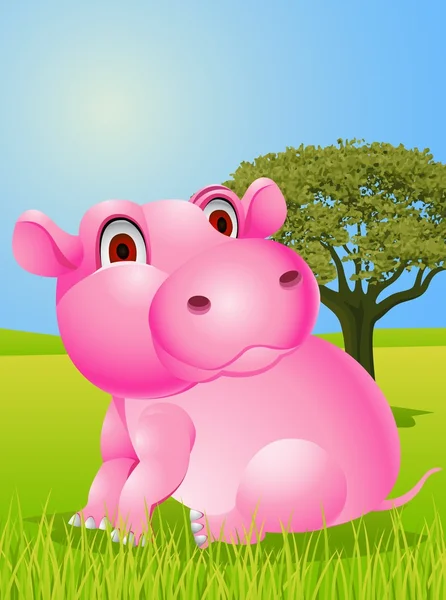 Hippo การ์ตูน — ภาพเวกเตอร์สต็อก