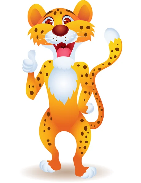 Cheetah cartoon met duim omhoog — Stockvector