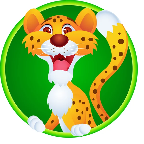 Cheetah tecknade med tomma tecken — Stock vektor