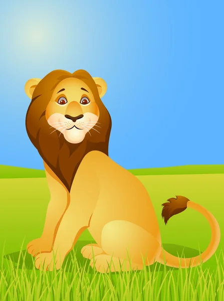 Dessin animé du lion — Image vectorielle