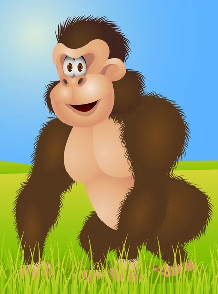 Dessin animé Gorille — Image vectorielle