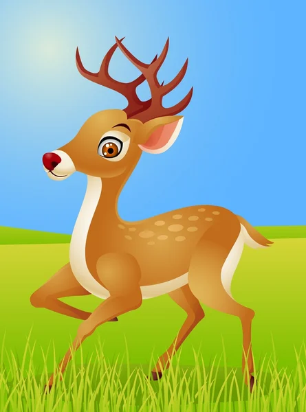 Deer Cartooon — Stock Vector