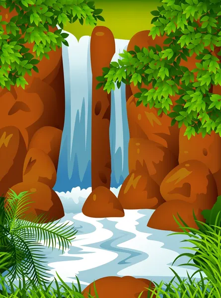 Waterval achtergrond — Stockvector