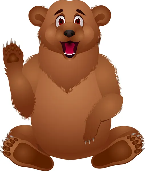 Vektor illustration av brunbjörn tecknade — Stock vektor