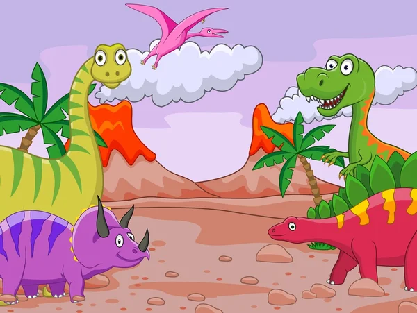 Desenhos animados de dinossauros —  Vetores de Stock