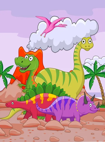 Dinosaurier-Cartoon — Stockvektor
