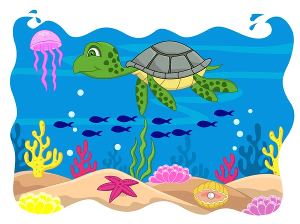 Caricature de tortue — Image vectorielle