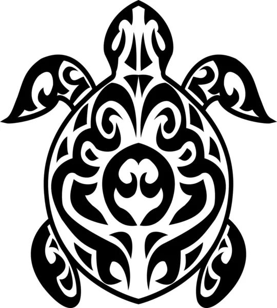 Tatouage tribal tortue — Image vectorielle