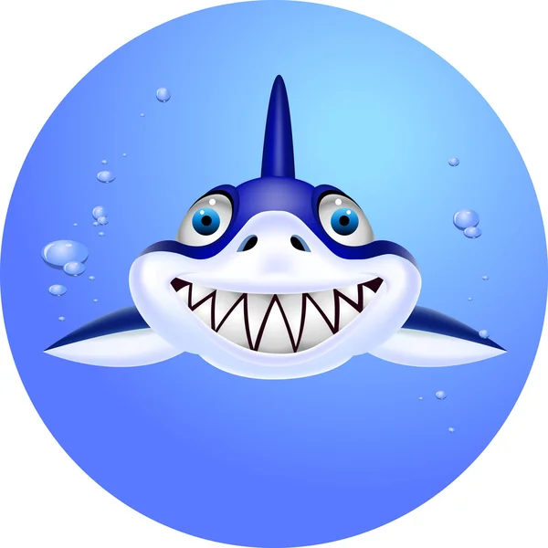 Cartone animato di squalo — Vettoriale Stock